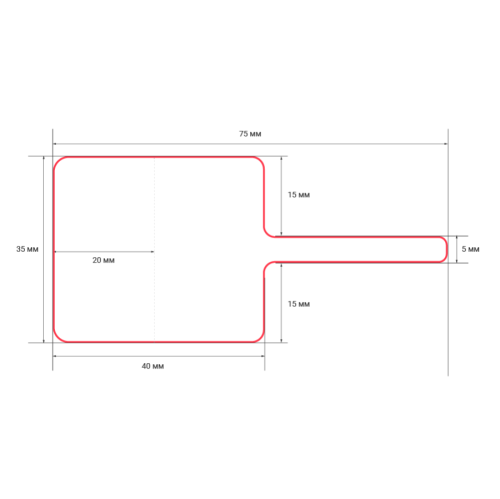 Бирка для ювелирки белая полипропилен 75*35, 1500 этикеток в руллоне