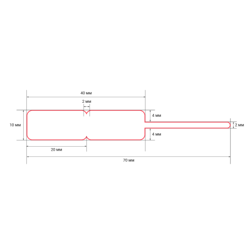 Бирка для ювелирки белая полипропилен 70*10, 2000 этикеток в руллоне
