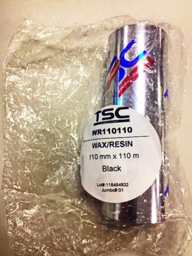 Риббоны TSC WAX/RESIN 110мм x 110м  (WR110110)  втулка 0.5" без втулки, намотка OUT